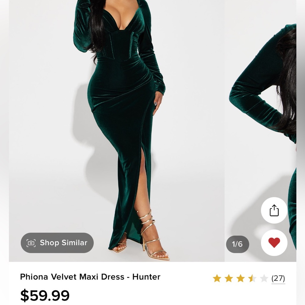 Velvet Maxi dress- green